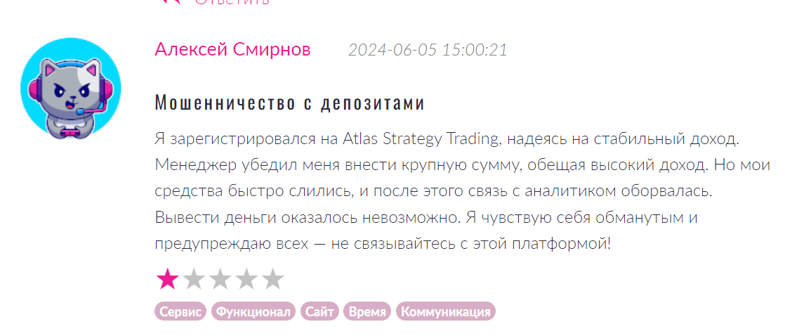 Atlas Strategy Trading развод