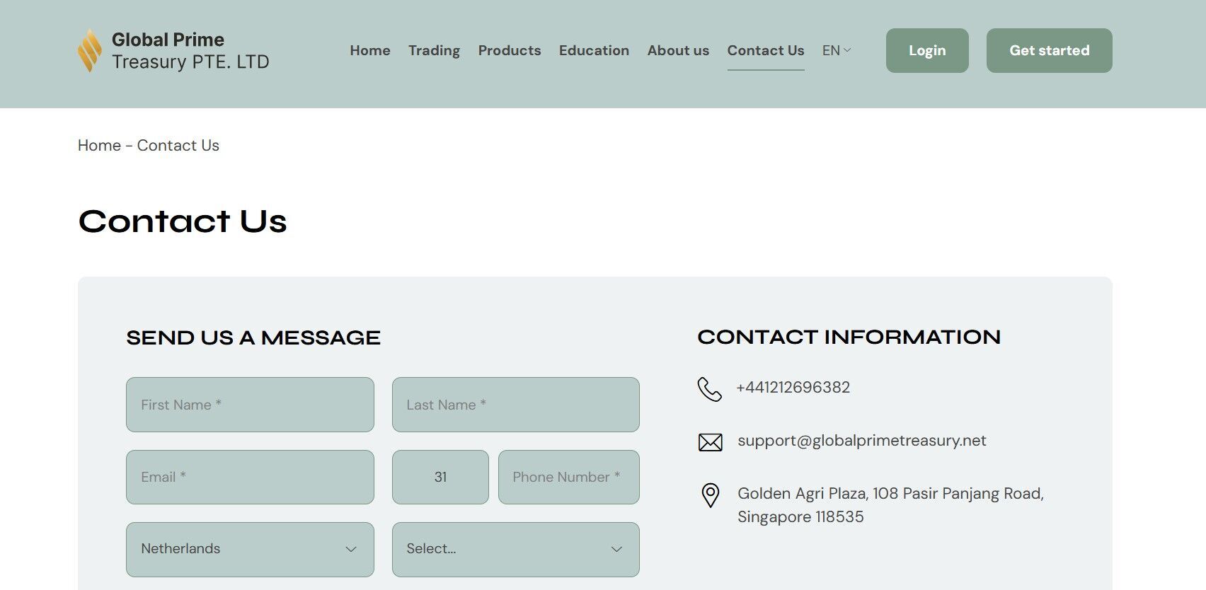 GlobalPrimeTreasury контакты